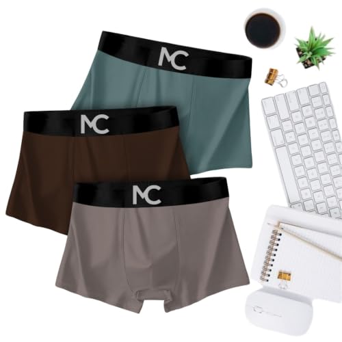 Image of Men's Microfiber Boxer Briefs for Men | Ultra Soft, Breathable, Moisture Wicking Stretch Trunks | Anti-Chafing Comfort | Elastic Waistband Pack of 3