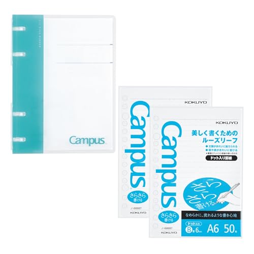 �L�����p�X �m�[�g�̂悤�Ɏg����o�C���_�[ 2X2�����O A6 ���C�g�u���[ ���[�Y���[�t 2���Z�b�g AM��-NP124LB-SP