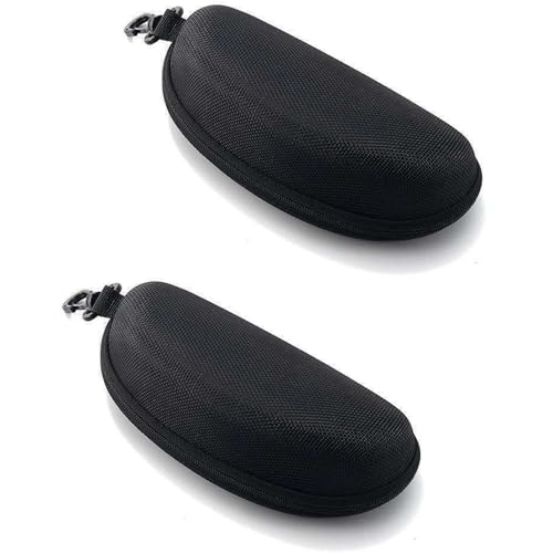 Image of Sunglasses Case Hard Shell with Zip & Hook Clip | EVA Shockproof Eyeglass Case Box | Portable Spectacle Cover for Men Women | Travel Glasses Storage Protector.