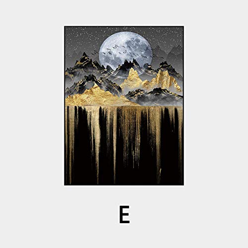 Tableau abstrait arbre de lune pour salon moderne - Triptyque chic 70x100 cm
