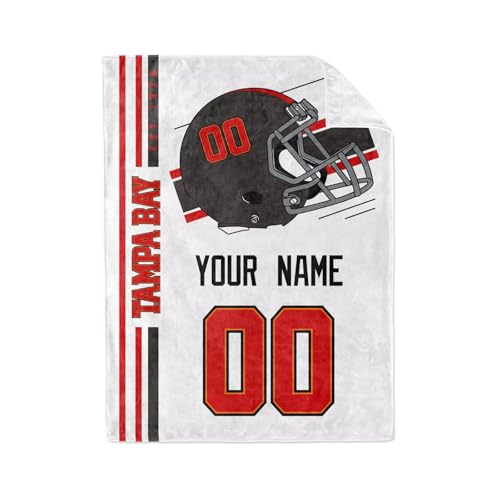 Image of Tampa Throw Blanket Custom Name and Number Personalized Gifts for Men and Women