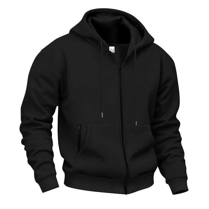 ZOCANIA Hoodies for Men Full Zipper Drawstring Casual Hooded Sweatshirt with Kangaroo Pocket Fall Winter Tactical Hoodies