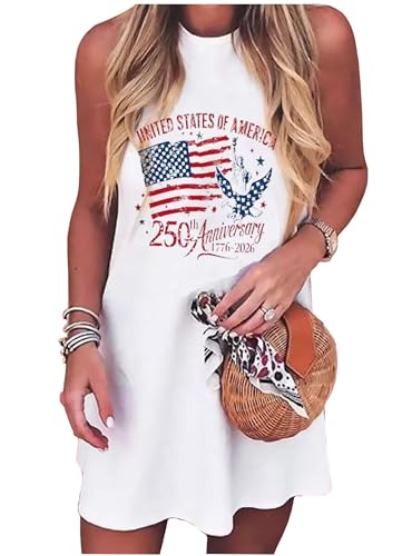 Image of Sun Salt Sand Coconut Tree Sleeveless Mini Dress Women Casual Summer Beach Vacation Dress Workout Tank Dress