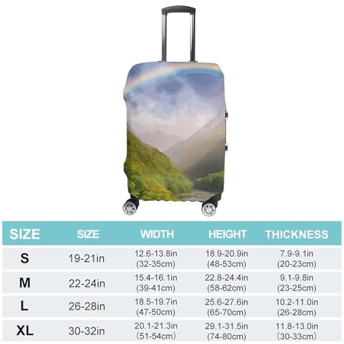 Carry on Luggage Cover Mountain Valley with Rainbow Suitcase Covers for Luggages Tsa Approved Travel Luggage Sleeve Protector Elastic Suitcase Protector Anti-Scratch Washable Fits 19-30 Inch Case -XL2