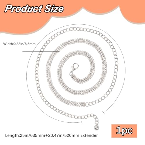 Rhinestone Waist Chain Metal Sparkly Diamond Glitter Belly Chain Link Belts Fashion Sexy Crystal Bling Belt Jewelry Accessories for Women Dresses Wedding Bridal Party Birthday Club2