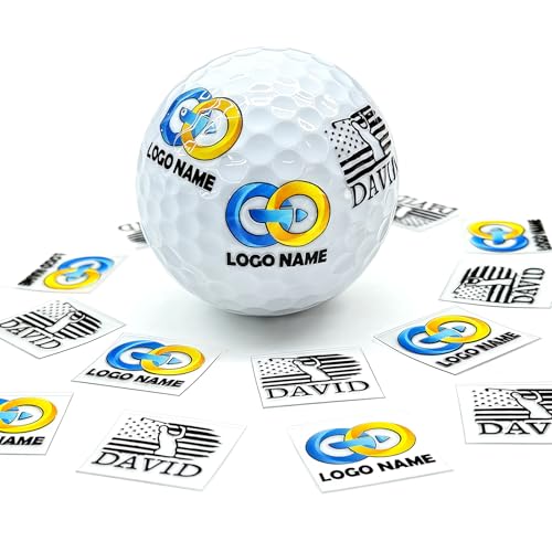 Ubjva Custom 50Pcs Golf Ball Sticker Persobalized Golf Ball Markers Golf Uv Dtf Decals Golf Accessories For Golfers Dads Husbands Boyfriends