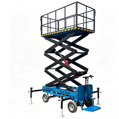 Semi Electric Mobile Scissor Lift,16 FT Hydraulic Aerial Work Platform,Heavy