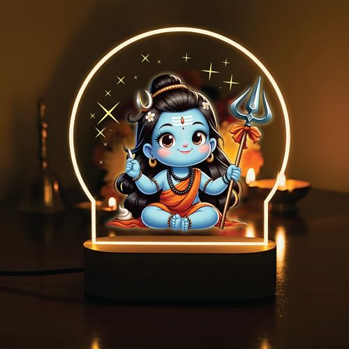 Image of Giftplease Divine Baby ShivaLED Table Lamp - Warm Glow Spiritual Night Light - Cute Bal Shiva Decor for Pooja Room, Meditation Space, & Kids' Bedroom - Premium Religious Gift & Home Accent GL 14