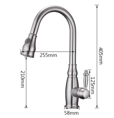 Mezclador de cocina con cubierta extraíble Monte cocina grifo del fregadero Mezclador fría Agua Caliente Grifo Torneira Cozinha Girar saca el cabezal de ducha, D