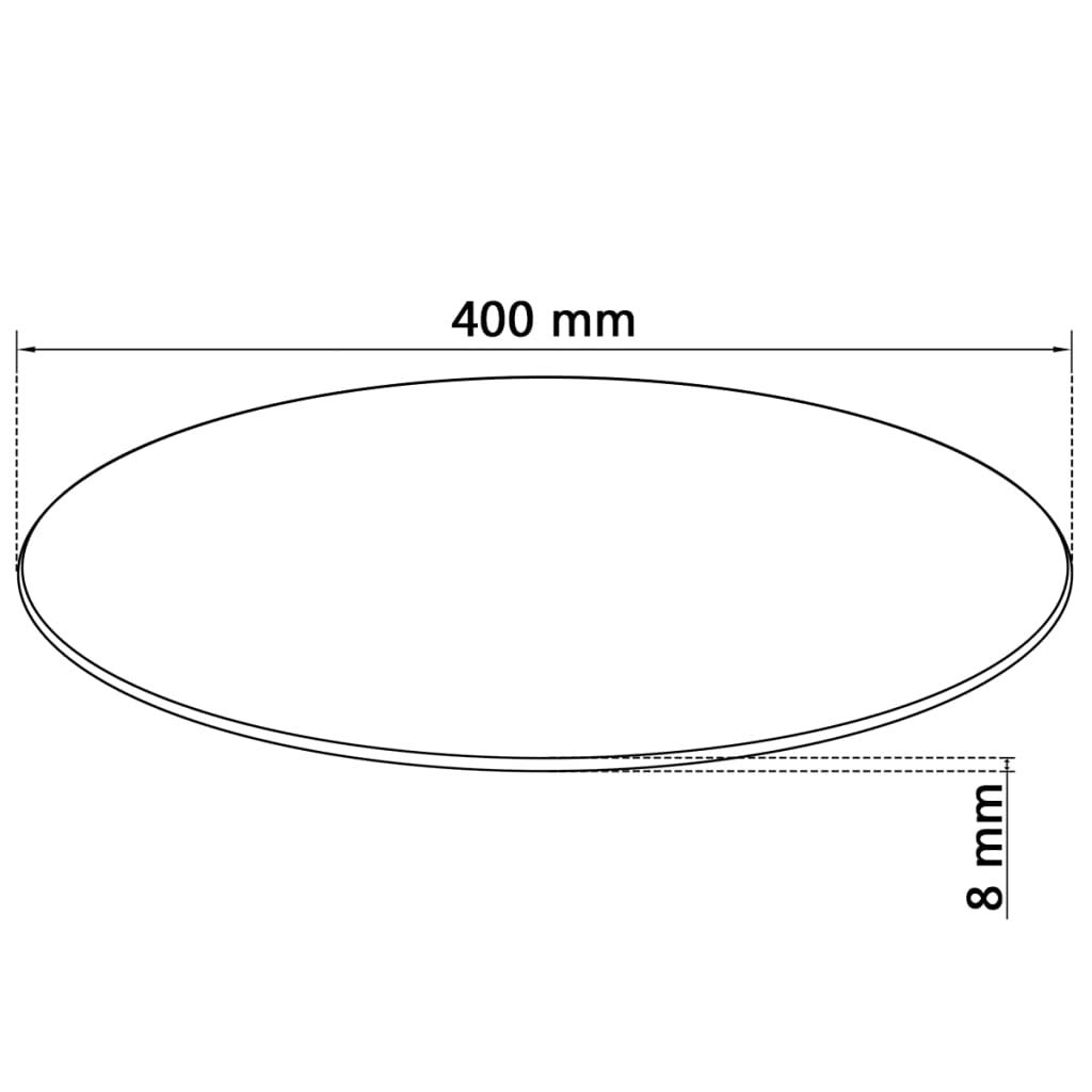 Générique Dessus de Table Ronde en Verre trempé 400 mm, Meubles, Accessoires pour Tables, Plateaux de Table, Transparent, (Poids 2.8KG)