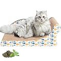 Nobleza Cat Scratcher, Reversible Use Cat Scratching Board, Curved Cat Scratch Lounge Bed Sofa with Catnip, High Density Corrugated Scratcher Cardboard Durable Cat Scratchers Pad, Size 45*28*16 cm