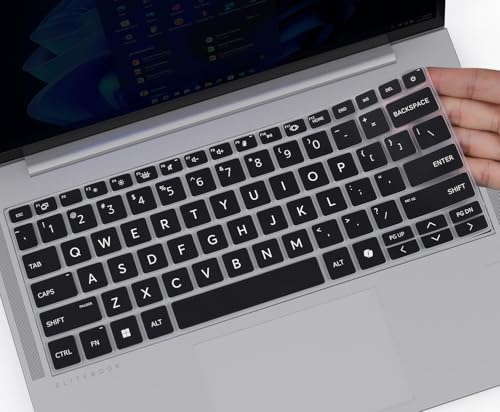 Image of RAYA Silicone Keyboard Cover for 2025 HP Elitebook X G1i /G1a & HP EliteBook 1040 G11 | Also Compatible with HP EliteBook 4 /6 /8 G1i & HP ProBook 440 /445 G11 Laptop (Black)