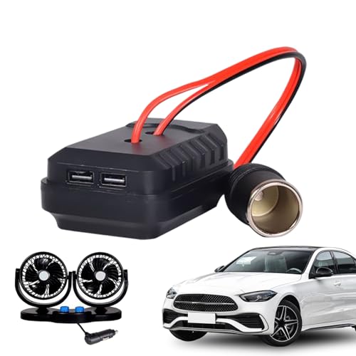 Encendedor Toma De Corriente 18-21V USB | Conector para Encendedores De Batería | Puerto Doble Portátil para Automóvil Camión Moto Camping Viajes Carretera Exterior