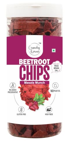 Image of Beetroot Chips Masala Flavor | Healthy Baked Vegetable Chips | Healthy Gluten Free Snack | High Fiber & Low Cholesterol Veg Chips | No Added Preservatives | Crispy Beetroot Snacks for Kids & Adults | 150g
