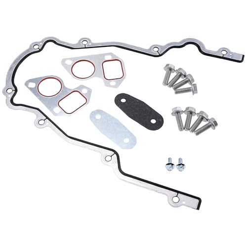 LEVANLIGHT LS Front Timing Cover with Gasket Kit Compatible with LS2 LS3 4.8L 5.3L 6.0L 6.2L Engines Front Timing Chain Cover Replaces# 12633906 12600326