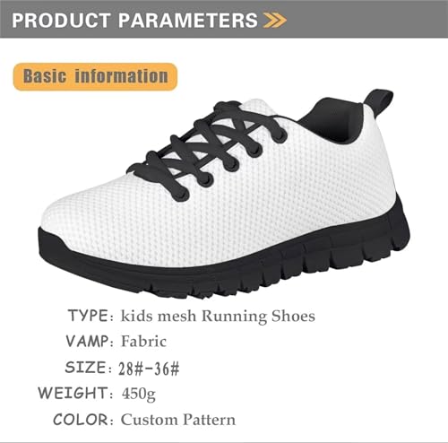 HUIACONG Customizable Boys Tennis Sneaker Custom Girls Road Running Shoes for Size 5 Kids Personalise Trainers Lightweight Lacing Children Footwear2