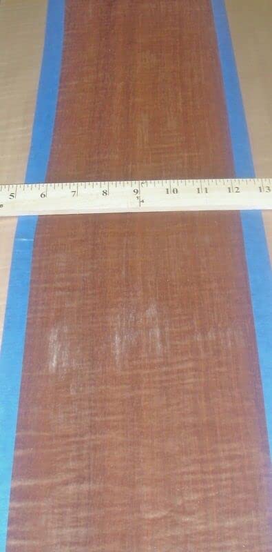 Makore Figured Wood Veneer 7" x 41" with no Backing raw 1/42" Thickness AA Grade
