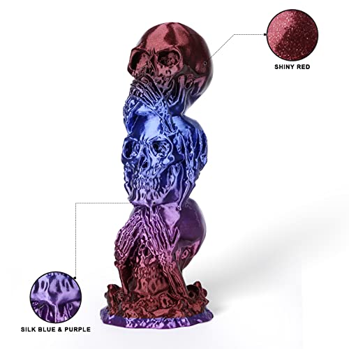 Image of AMOLEN PLA 3D Printer Filament,Silk Color Change PLA 1.75mm Silk Gradient Blue Purple Shiny Red Filament, 3D Printing Filament 1KG /2.2lb