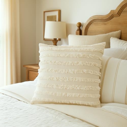 Image of mosey Cotton Cushion Cover 24 inch x 24 inch 2 Piece | Boho Pillow Covers 24x24 for Sofa Bed