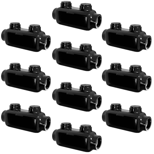 Connecteur d'épissure en ligne isolé noir OHLECTRIC lot de 10 pour câbles 2/0 à 6 AWG