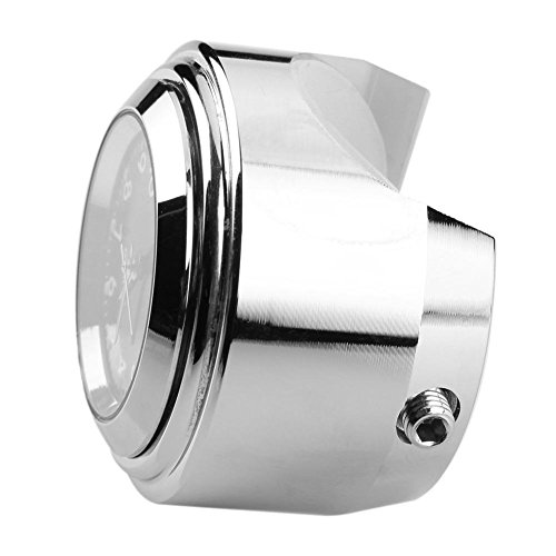 PiniceCore wasserdichte 22/25 mm Motorrad-Lenkerhalterung Zifferblatt Uhr für Harley (schwarz)