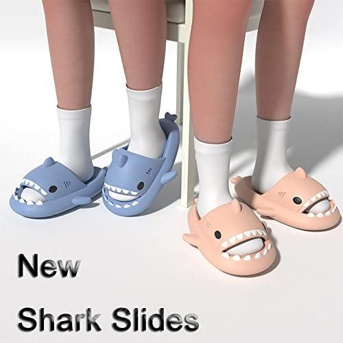 Zureto Shark Slides Unisex, Cute Rainbow Shark Slides