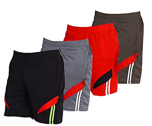 Image of Fort Worth Men's 4 Pack Gym Workout Shorts Quick Dry Bodybuilding Weightlifting Pants Training Running Jogger with Pockets