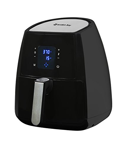 Avalon Bay Air Fryer 3.7 Quart Airfryer, Healthy Oilless Cooking, Includes Recipe Book, AB-AirFryer2200SS Black