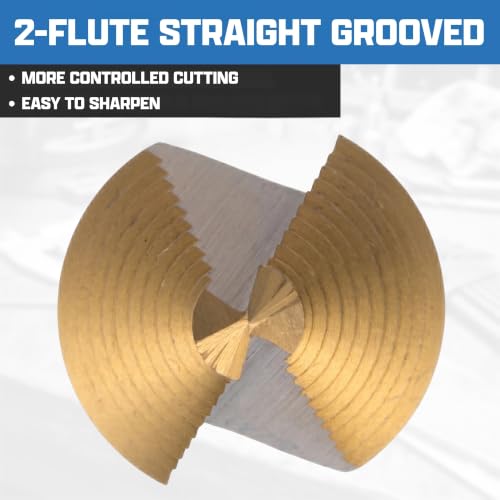 Image of NEIKO 10620A Step Drill Bit, 1 Step 7 /8 inch Straight High Speed Steel, Titanium Nitride Coated, 1 /4 inch Quick Change Step Bits for Steel, Metal, Wood, Plastic, Unibit Cone Drill Bits, Two Flute