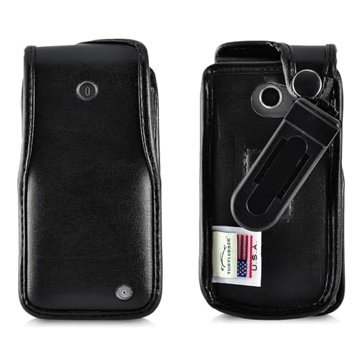 Turtleback Fitted Case Designed for LG Exalt LTE VN220 4G Black Leather with Ratcheting, Removable Belt Clip - Made in USA