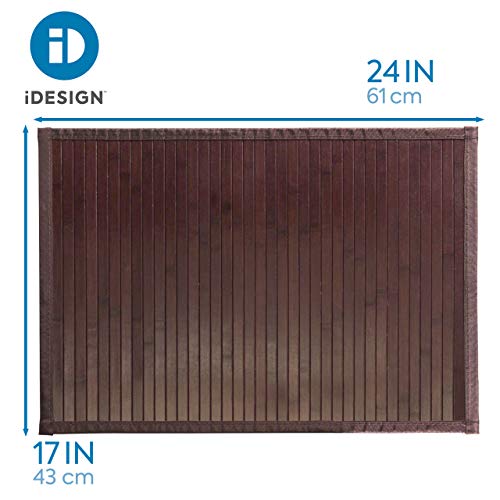 iDesign Bamboo Floor Mat, Extra Small Bath Mat Made of Natural Bamboo, Eco-friendly Rug made for Bathroom, Kitchen and Hallway, Dark Brown