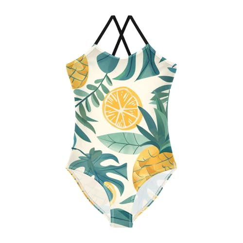senya Girls Swimsuits Summer Vitality Pineapples One-Piece Swimwear Quick Dry Girls Bathing Suits for 3 Years Old