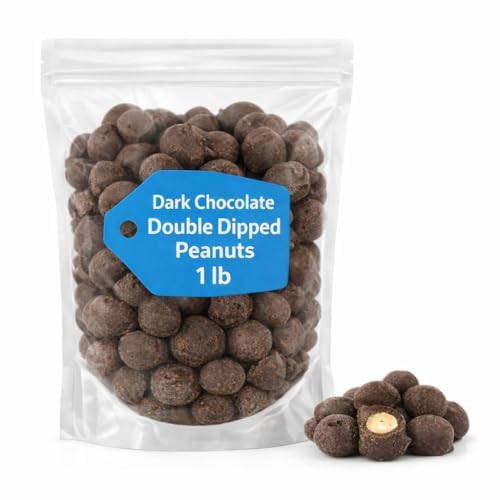 Dark Chocolate Double Dipped Peanuts, Gourmet Chocolate Covered Nuts, 1 lb image 2