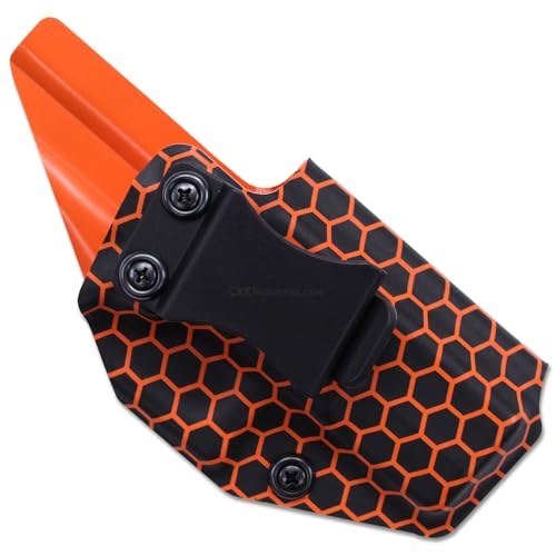 Image of KYDEX Thermoform Sheet - (Honeycomb Camo) - (Hunter Orange /Black - Reversed) - (12in x 12in) - (1 Sheet) - (for Holster Making, Cosplay, Hobby) - (USA Made)