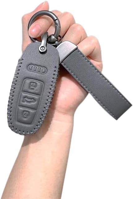 Funda de cuero para llave de coche para Audi A6, A6L, A7, A8, A8L, A3, A3L, Q5L, Q3L e-tron 55, Q7, Q8, while