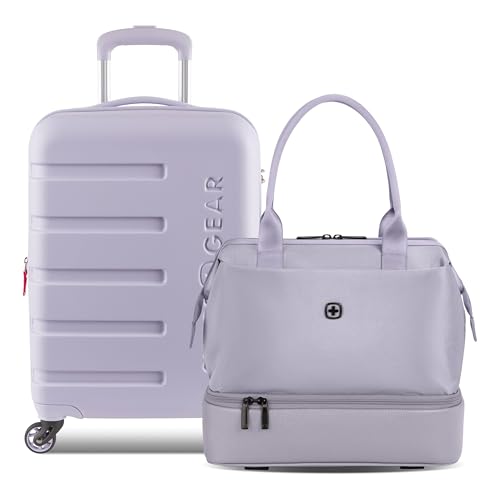 SWISSGEAR Signature Hardside Expandable Carry-On Spinner & Mini Weekender Tote Set ABS Construction TSA-Friendly Lock Evening Haze 2-Piece Set (19-Inch/Mini Weekender Tote)