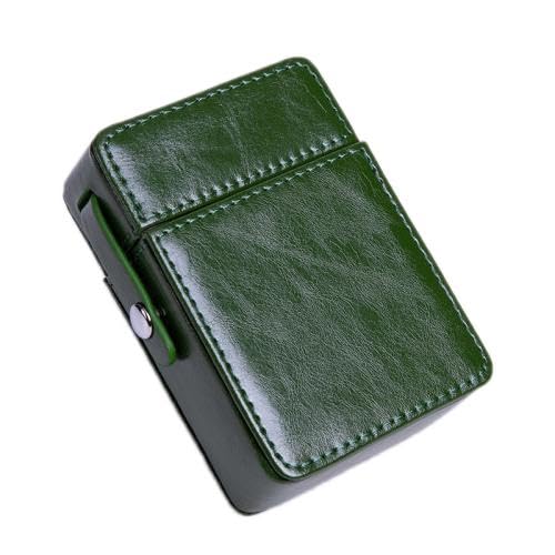 DAONPHARI Men PU Leathe Retro Lighter Cigarette Box(Green)-picture-27