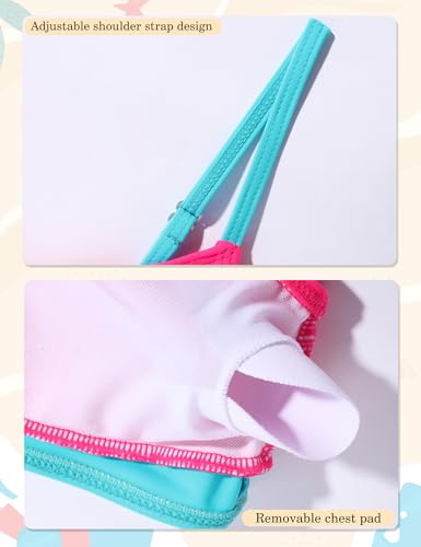 Girls' Swimwear 2PCS Suits Color Block Top with Bikini Teen Bathing Suits for Girls4