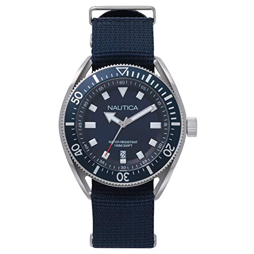 Nautica Reloj Analogico para Hombre de Cuarzo con Correa en Cuero NAPPRF009