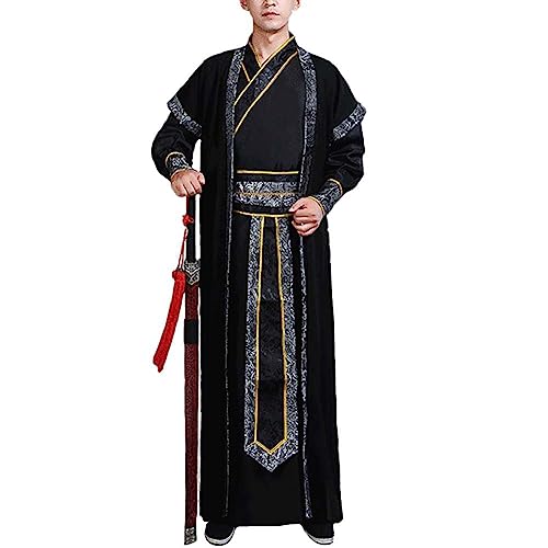 Hanfu homme costume traditionnel chinois ajustement facile pour cosplay historique Qin