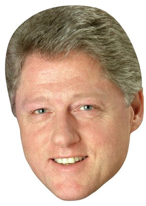 FoxyPrinting President Bill Clinton Celebrity Cardboard Party Face Mask Fancy Dress