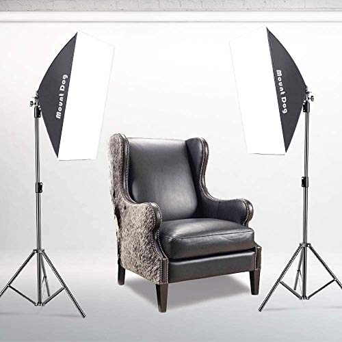 MOUNTDOG Softbox Lighting Kit 1600W Photography Professional Continuous Studio Lights Equipment with E27 5500K Bulbs and 2 Reflectors for Fashion Portrait Product Photography