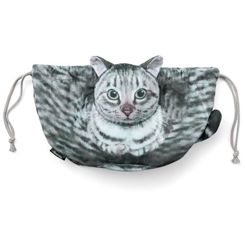 Cat MakeupBag - Drawstring Cosmetic Pouch, Cat Shaped Toilet