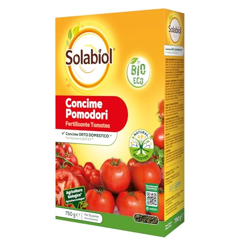 Solabiol Fertilizante tomates, ingredientes 100% orgánicos con estimulador radicular para una mejora de la cosecha