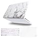 MOSISO Plastic Pattern Hard Case&Keyboard Cover&Screen Protector Only Compatible with Old Version MacBook Pro 13 inch (A1278, with CD-ROM) Release Early 2012/2011/2010/2009/2008, White Marble