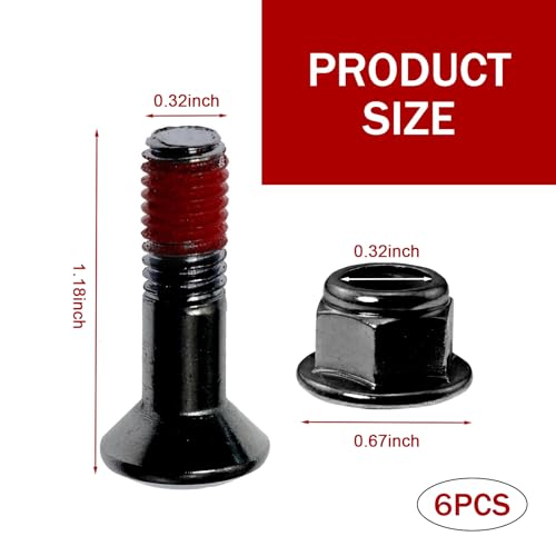 Image of 6 PCS Sprocket Bolt and Nut Kit, Motorcycle Chain Bolt, Compatible with Dirt Bike Yamaha Cruisym 125, Kymco Xciting 250 (Black)