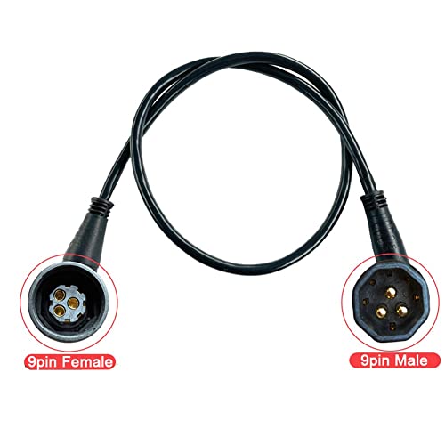 ZLiT Cabo de extensão Ebike, cabo de extensão impermeável de 60 cm, cabo de extensão de motor para b