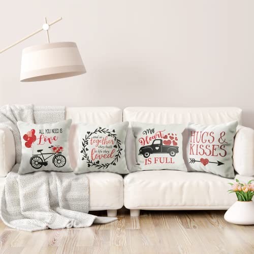 Onerisly Valentines Pillow Covers 18X18, Valentines Day Pillow Covers Set Of 4, Throw Pillows For Couch Sofa Living Room Outdoor Valentines Day Home Decorations #TOP5