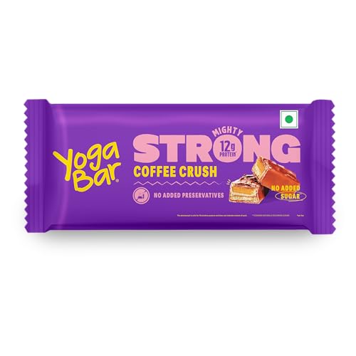 Image of Yogabar Strong Coffee Crush Protein Bars(Pack of 1), 12g Protein, No Added Sugar, No Preservatives