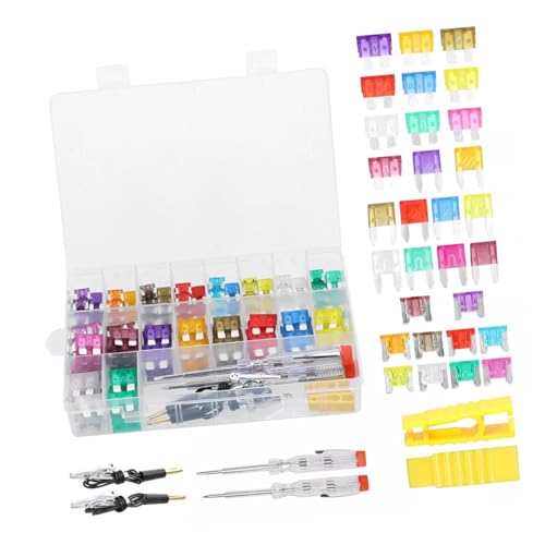 Kit de fusibles automotrices Healifty de aluminio, 300 piezas, con probador de fusibles para vehículos miniatura 4